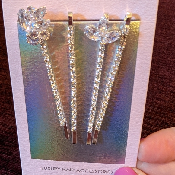 Elegant Silver Hair Pins - Picture 1 of 5